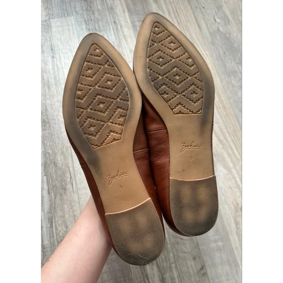 Zodiac Women's Brown Hill Pointed Toe Slip-On Flats Shoes Size 9 Leather Comfy - Picture 9 of 10